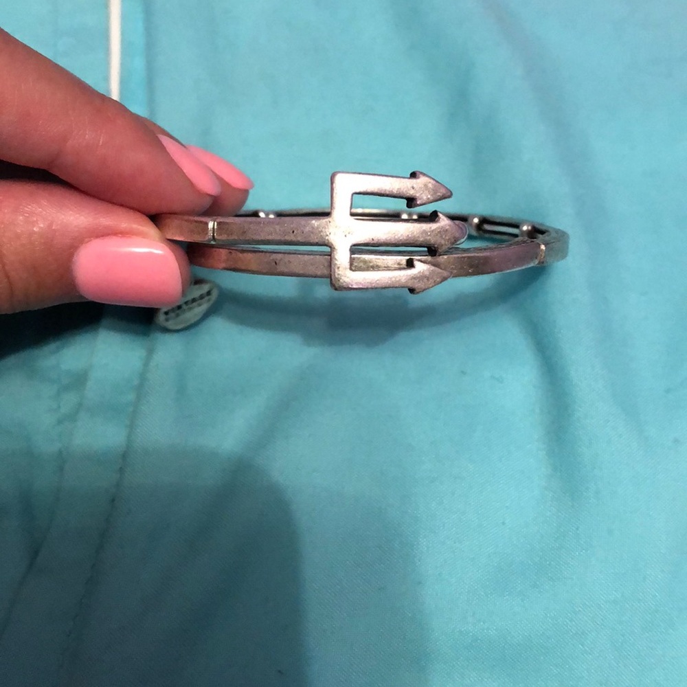 Silver Alex and ani trident bracelet